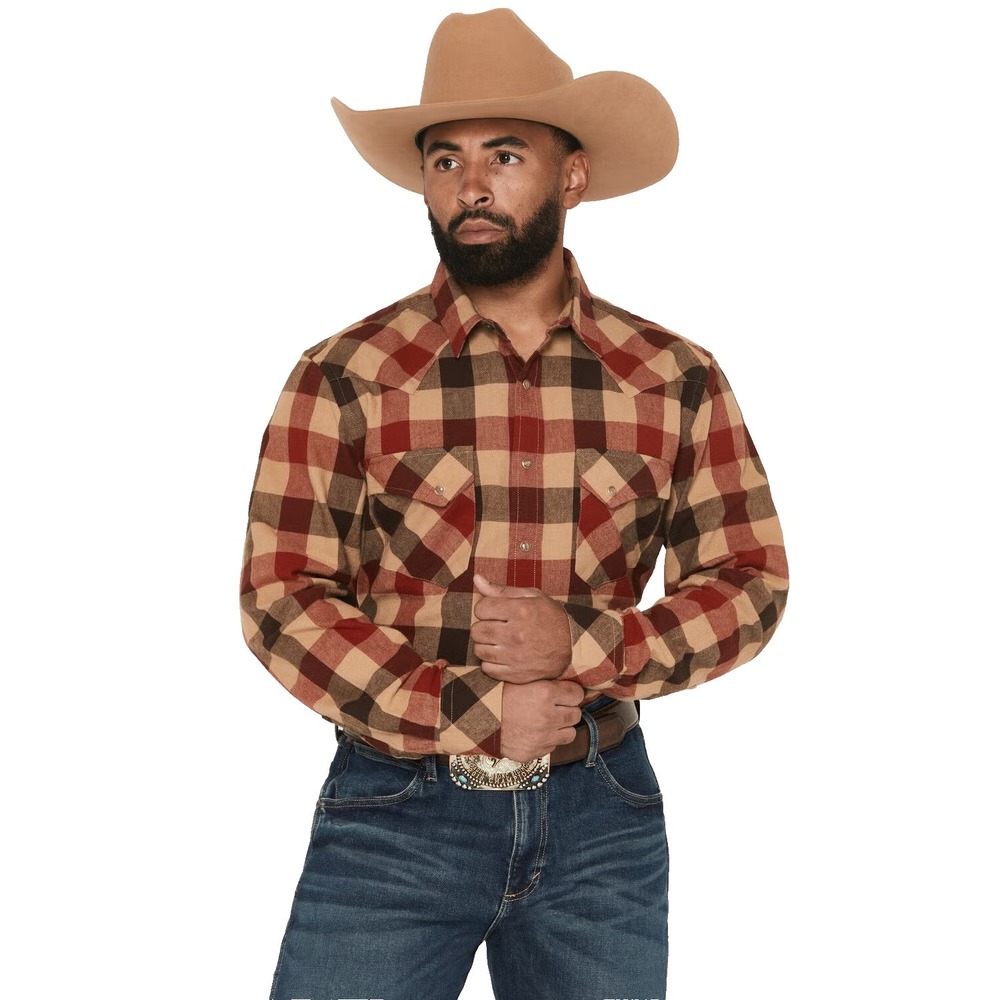 Pendleton Wyatt Plaid Pearl Snap‎ Western Shirt Men's Medium Cowboy Marshals NEW